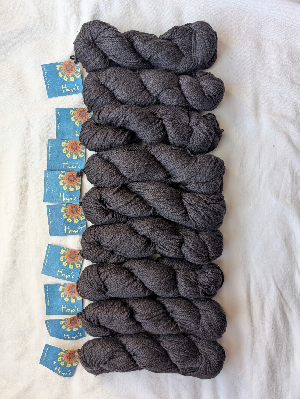 Mirasol Yarns Hap'i  Black Cotton Yarn - 9 Skeins